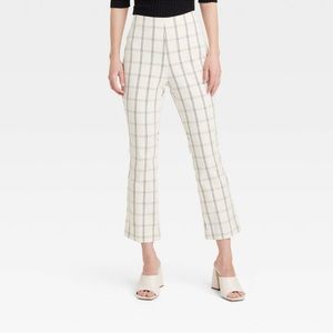 A New Day Women’s Plaid high-rise slim fit kick flare pull-on pants
